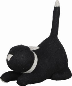 5 Stück Rivanto® Türstopper Katze, ca. 1,5 kg, in schwarz, mit aufgestelltem Schwanz, lustiger Türkeil, 26,4 x 14,2 x 30,5 cm