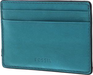 FOSSIL Kartenhalter Steven Card Case Seamist blau