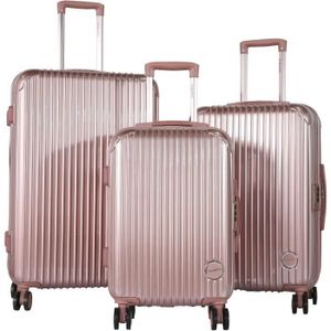 MURANO 3er-Set Koffer 55/65/75 cm mit 8 Rollen - Farbe Rosa