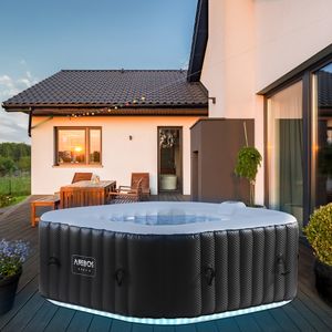 AREBOS In-Outdoor Whirlpool Spa Pool Wellness Massage aufblasbar Quadrat mit LED - Direkt vom Hersteller