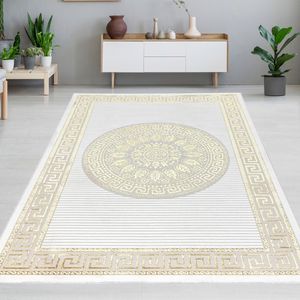 Teppich mit orientalischem Flair | | weiß gold, 240x340 cm