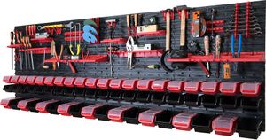 114-tlg. Werkzeugwand Set XXL 2316 x 780 mm Werkstattwand mit 58 Stapelboxen mit Deckel Werkzeughalterungen Werkstattregal Wandregal für Werkstatt Garage Lagersystem Werkstatteinrichtung Kunststoff