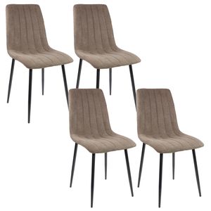 Albatros Jídelní židle sada 4 židlí GARDA hnědá - pohodlná čalouněná židle pro moderní a stylový design u jídelního stolu - židle do kuchyně nebo jídelny s vysokou nosností až 110 kg