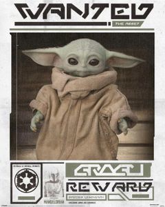 Poster Star Wars The Mandalorian Grogu Wanted 40x50cm