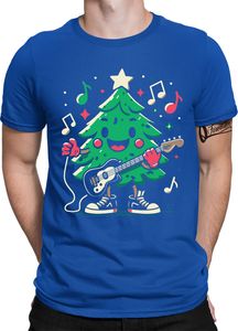 Weihnachtsbaum E-Gitarre - Weihnachten X-mas Weihnachtsgeschenk Herren T-Shirt, Blau, XXL