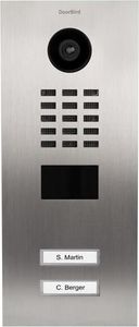 DoorBird D2102V, Edelstahl, IP65, Edelstahl, Edelstahl, 10,100 Mbit/s, HTTP, HTTPS, SSL/TLS, Bonjour, DNS, RTSP, RTP, TCP, UDP, RTCP, ICMP, DHCP, ARP, SIP, DTMF (RTP...