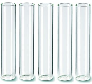 Reagenzgläser mit Flachboden, verschiedene Größen, aus Glas, 5er Set, Größe:30mm x 150mm