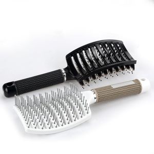 2 PCS Haarbürste Wildschweinborste Haar Klammer Bürste für Dünnes Haar Haarbürste für Damen Herren Hairstyle Hilfe