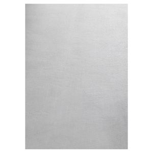 Teppich Waschbarer Flauschig Wohnzimmer Kurzflor rutschfest Einfarbig Felloptik, Farbe:Silber , Größe:60 x110 cm