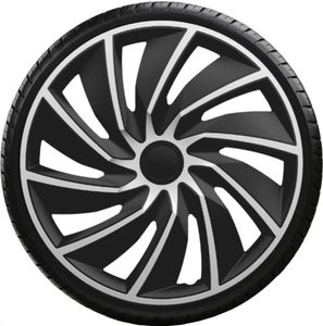 Poklice 15" TURBO Silver-Black sada 4 kusy