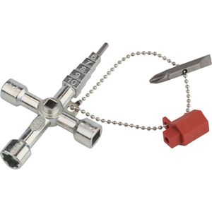 Knipex 001-104 Profi-Key inkl.Bit und Adapter, Zinkdruckguß, grausilber/rot