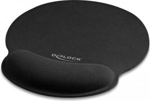 DELOCK Mauspad mit Handballenauflage rund schwarz