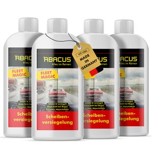 ABACUS® Fleet Magic® Scheibenversiegelung Auto Glasversiegelung Nanoversiegelung Regenabweiser mit Lotus-Effekt 4 x 250ml Scheibenversiegelung