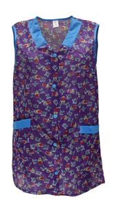 7/8 Kasack 85 cm Dederon Kittel kurz Schürze Polyester, Farbe:lila, Größe:44