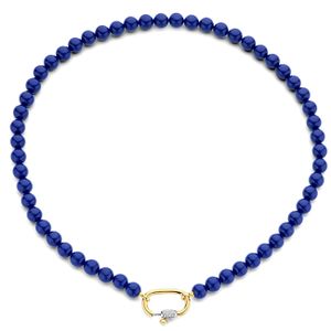 3967BL/48 Pozlátený náhrdelník s modrými kameňmi 3967BL/48 Ti Sento Milano