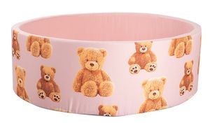Bällebad soft - "Teddy pink" - 150 balls grey/white/transparent