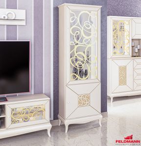 Standvitrine "Harmonie" Glasvitrine 65cm creme 2-türig