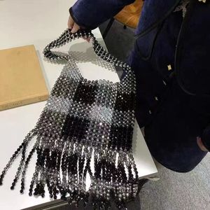 Handgewebte Tasche Nische Perlentasche Fransen Perle Umhängetasche Schultertasche Handtaschen