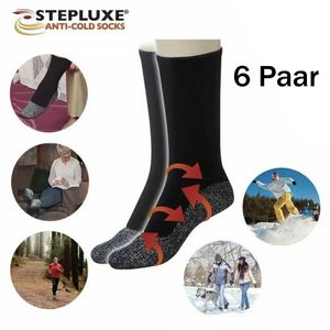Stepluxe® Anti-Cold Socks 6er Pack - Thermosocken mit Aluminiumfaser, 36-44, Socken halten die Füße trocken und warm, Wintersocken, uni - Aus der TV Werbung