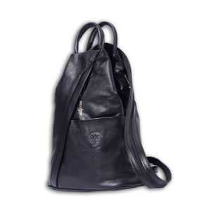 Florence echtes Leder Rucksack Tasche Damen Schultertasche schwarz OTF604S