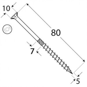 200x Holzschrauben Spanplattenschrauben 5x80mm Schrauben Torx T25 gelb verzink