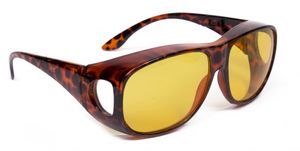 GKA Überzieh Nachtsichtbrille für Autofahrer leo Brillenträger Polarisierte Nachtbrille Kontrastbrille Nachtfahrbrille Überbrille HD Vision