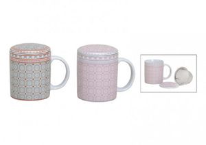 Teetasse im Retro-stil mit Sieb, 2 Farben, Farbe:grau