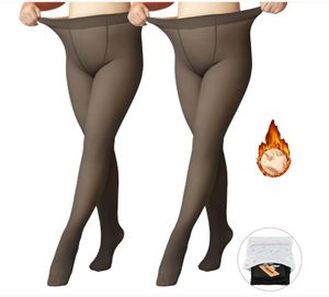 2 Stück Damen Warme Thermo Leggings, Verdicken mit Plüsch Gefüttert, Winter, Schwarz Durchsichtig, Größe XXL, 220g, Gewicht 80-110kg