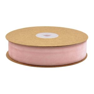 10m Samt-Band 25mm breit Dekoband Zierband Stoffband Geschenkband Borte Farbwahl, Farbe:rosa