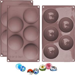 Extra große 5-fach-Halbkugel-Silikonform, 3 Packungen Backform zur Herstellung von Schokolade, Kuchen, Gelee, Dome-Mousse