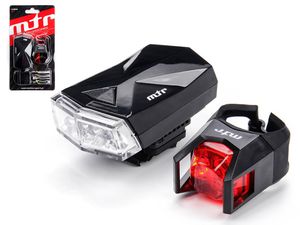 LED Fahrradbeleuchtung  inkl. Batterien Fahrradlicht-Set METEOR 31530 LUMIN