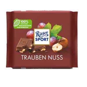 Ritter Sport Trauben Nuss mit Sultaninen und Haselnussstücken 100g