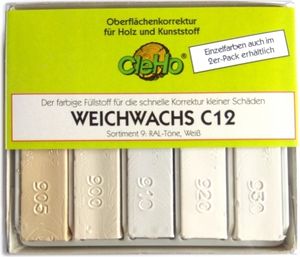 CLEHO Weichwachs  5x8cm CLE  Sortiment 9 RAL Töne Weiß , 1225509