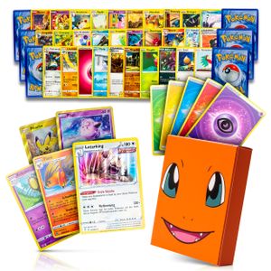 Pokemon Karten Set 50 Verschiedene mit Holo deutsch und original mit Cardmex Schutzbox
