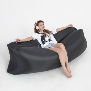 210d Oxford Tuch spitzen aufblasbaren Sofa, wasserdicht aufblasbaren Sessel, faltbar und verschleißfest aufblasbaren Sessel 230×70cm.Schwarz