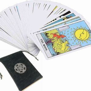 78 Karten Rider Waite Kartenspiel Tarot Deck Karten Divination Tarotkarten Kartenspiel für Familie Party, mit Tarot Tasche