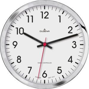 Dugena 4460655 Funkwanduhr Lautlos Weiß