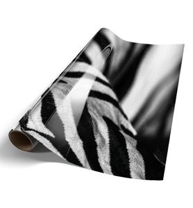 Türtapete Silberfolie Zebra