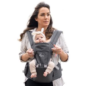 DERYAN Pack Luxe Ergonomický nosič pre bábätko + úložné vrecká Šedá