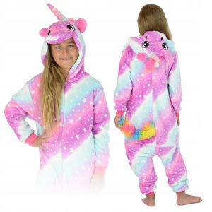 ZOLTA Kombinéza pre deti - mäkké a príjemné pyžamo - teplé pyžamo - kostým s motívom jednorožca pre dievčatá a chlapcov - veľkosť S - Starry Sky Pegasus
