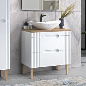 Szafka łazienkowa z umywalką i płytą FIJI White DU80/1 | 80 cm