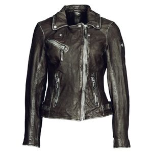 Gipsy Damen Vintage Lederjacke Bikerjacke Jacket PGG LULV (PERFECTO)(2XL,Schwarz)