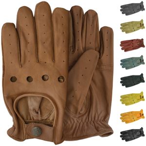 Herren Driving Autofahrer-Handschuhe Lederhandschuhe, Größe:8=M, Farbe:Karamell