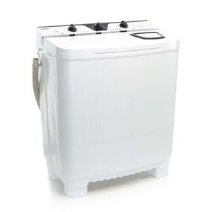 Wiltec WT-9000 2 Kammern Camping Waschmaschine 350W Waschautomat mit Schleuder 5kg Wäsche mit Timer