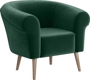 MEBLINI Sofa Sessel für Wohnzimmer - Mini Lounge für eine Person - Loungesessel - Armlehnstuhl - Armchair - EMILIA - 1 - Grün Samt