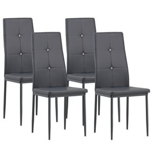 Jídelní židle Albatros DIAMOND sada 4 ks, šedá - Elegantní vzhled diamantu, čalouněná židle, potah Imitace kůže, moderní stylový design u jídelního stolu - kuchyňská židle, jídelní židle s vysokou nosností
