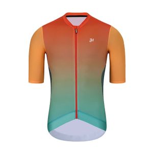 Cyklistický dres HOLOKOLO s krátkym rukávom - INFINITY - zelený/červený/oranžový XS