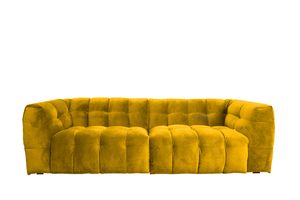 KAWOLA Sofa Stoff gelb 4-Sitzer ROSARIO