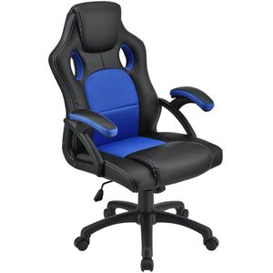 Juskys Racing Schreibtischstuhl Montreal (blau) - Gaming Stuhl ergonomisch, höhenverstellbar & gepolstert, bis 120 kg - Bürostuhl Drehstuhl
