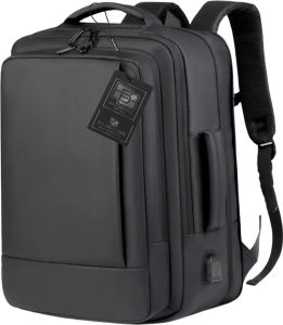 BAD&BAGS | Černý cestovní batoh do příručního zavazadla do letadla USB business cabin